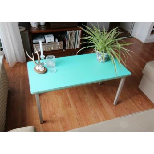 Vintage turquoise salontafel tafel lage tafeltje mint retro