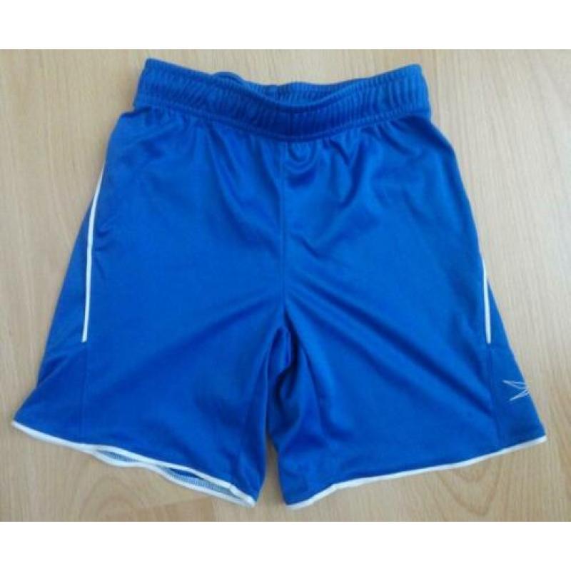 Set Blauw / wit sport gym shirt + gym broek mt 140 OSAGA