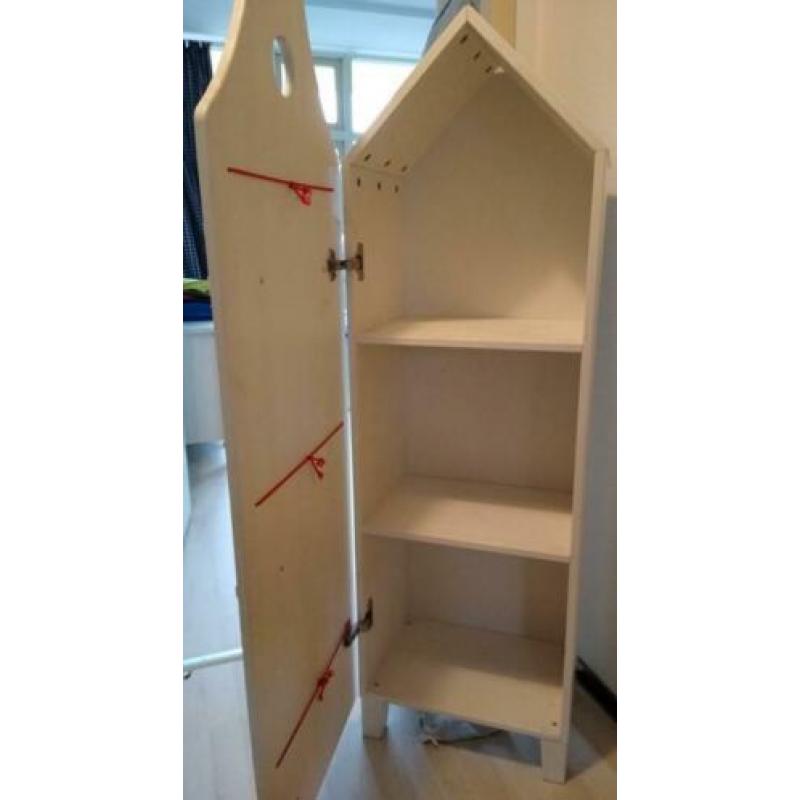 kast, wit, boekenkast, vorm van huisje