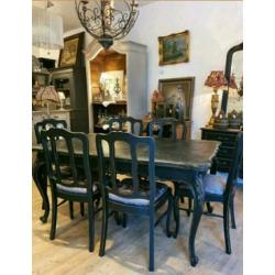 Schitterende Baroque Eettafel Tafel met 6 stoelen