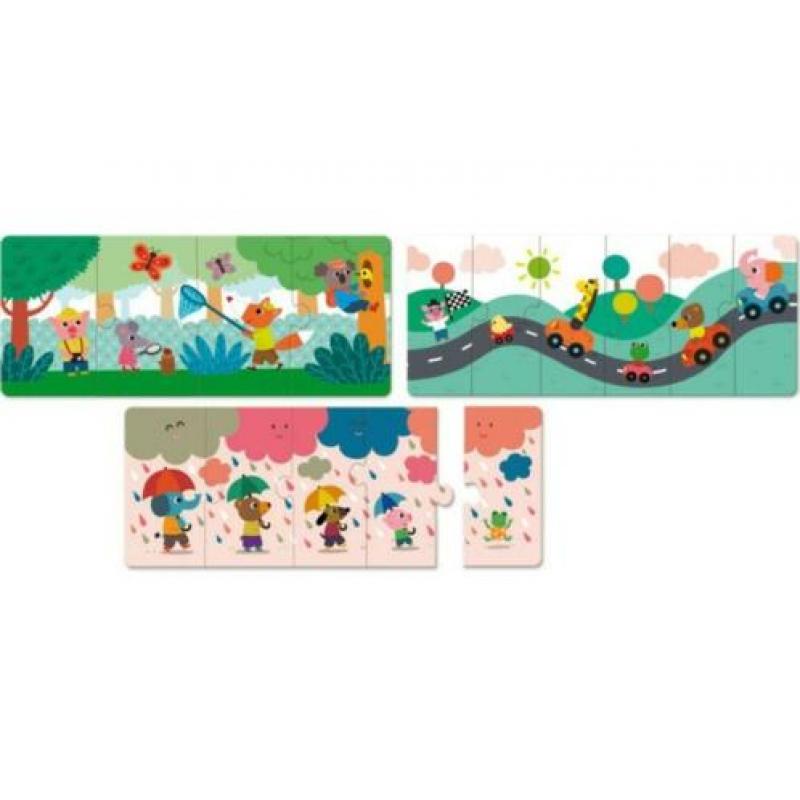 3 houten puzzels in mooie vormdoos van VILAC ---> SALE!