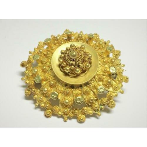 TN-0540118 Antiek Gouden Broche Zeeuwse Knopen - 31 mm