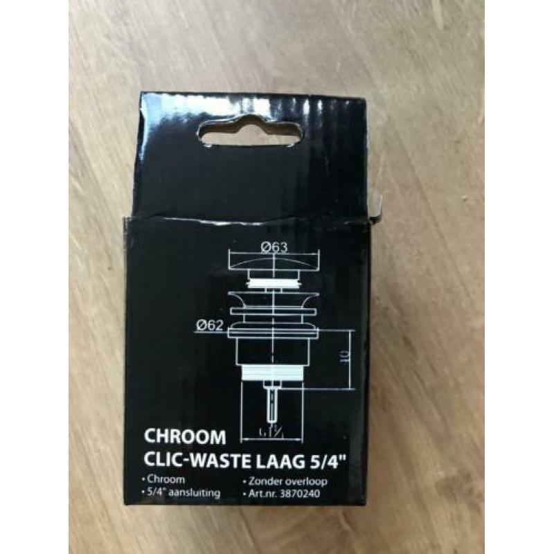 Clic-waste stoppen 2 stuks (laag 5/4”)