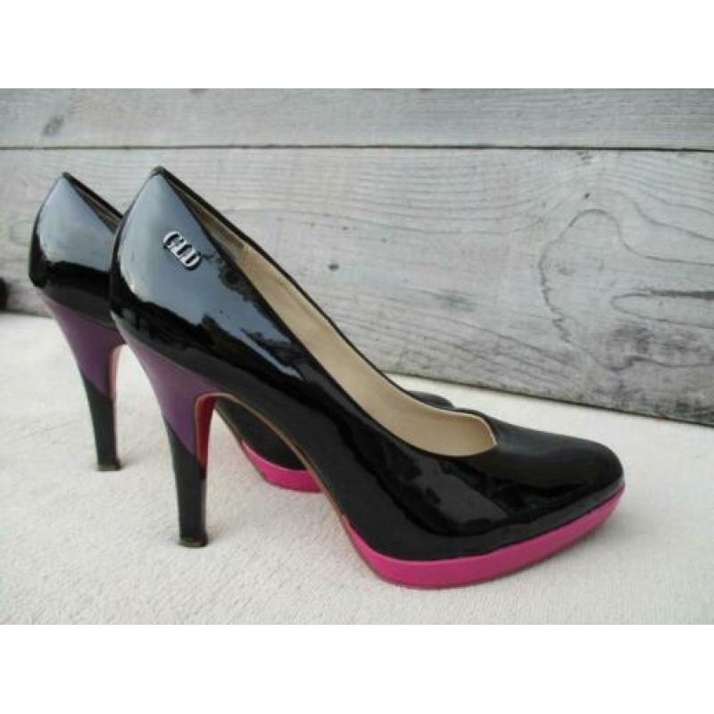 High heel pumps GLD zwart / roze / paars maat 37