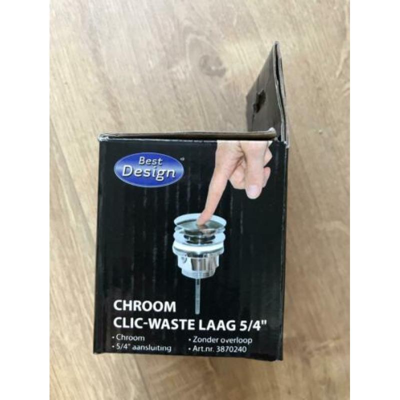 Clic-waste stoppen 2 stuks (laag 5/4”)