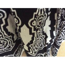 Mooie Malvin zwart/wit Aztec folklore rok van maat 40, M