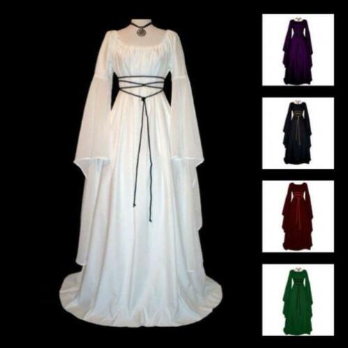 Lange victoriaanse jurk witte rode zwart gothic 36 38 40 42