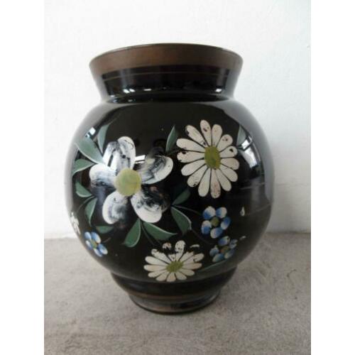 Booms glas art deco vaas bloemen hoogte 23,5 cm antiek