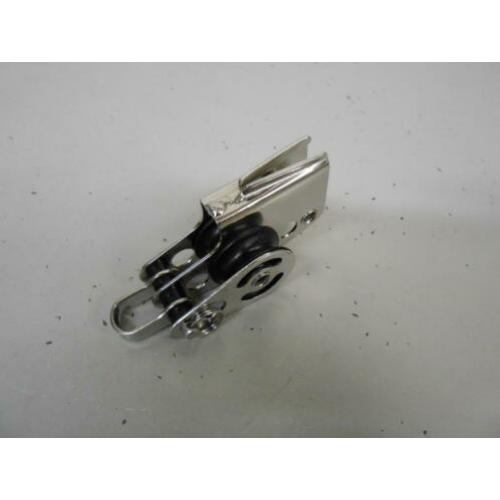 Mini Tweeschijfs blok + V-klem, halstalie, neerhaler, 6-8 mm