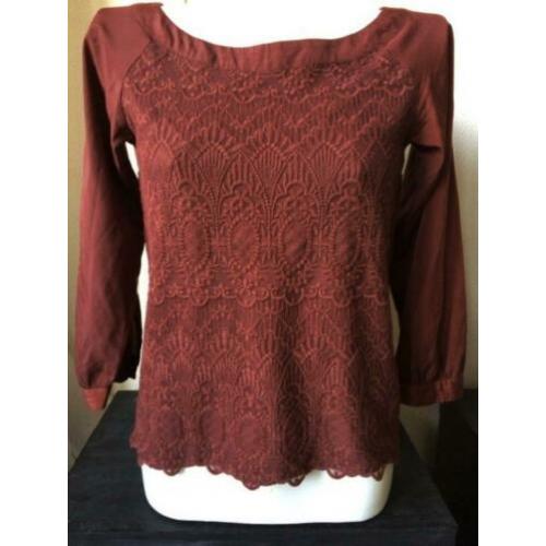 Blouse top H&M roodbruin maat 36