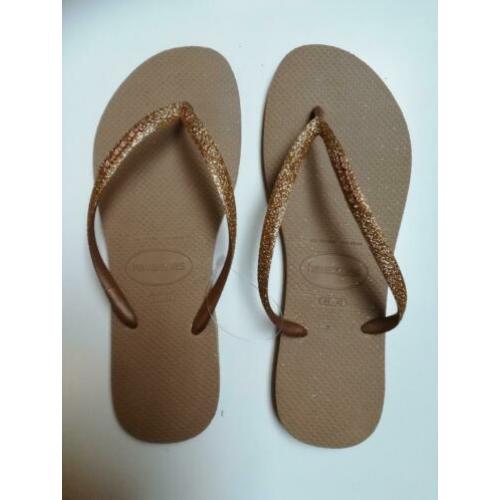 *Nieuw* Havaianas Slim Glitter Rose Gold maat 41/42