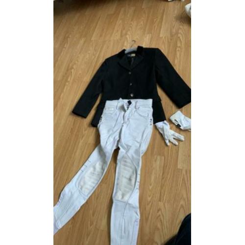 Rij jasje, rijbroek + handschoenen