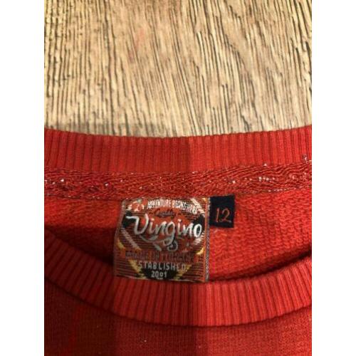 Vingino trui rood net glittertje er in! Maat 12