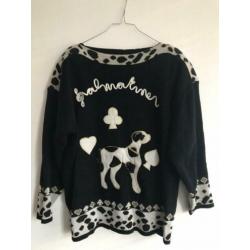 Vintage zwart-wit Dalmatiër trui (M/Medium)