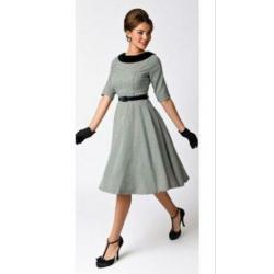 Hell Bunny Jackson Houndstooth pin up jurk maat S