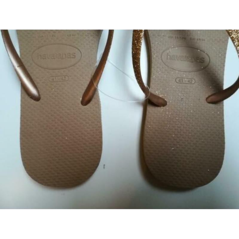 *Nieuw* Havaianas Slim Glitter Rose Gold maat 41/42