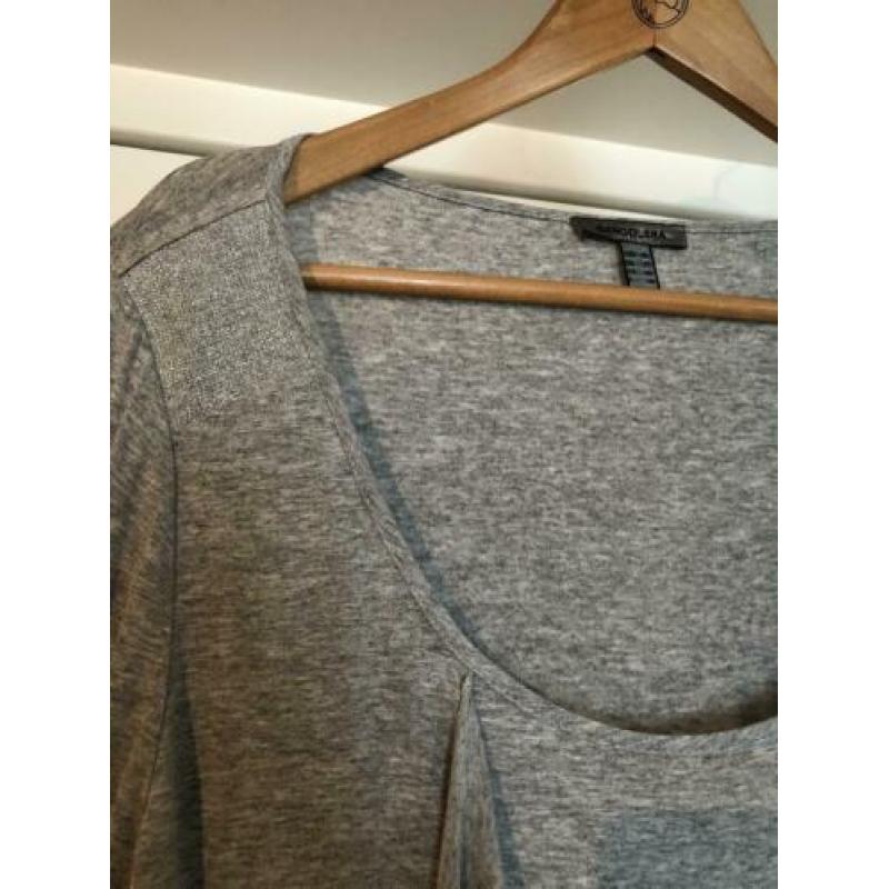 BANDOLERA grijs jurk kort lange mouw waterval hals xl / 46