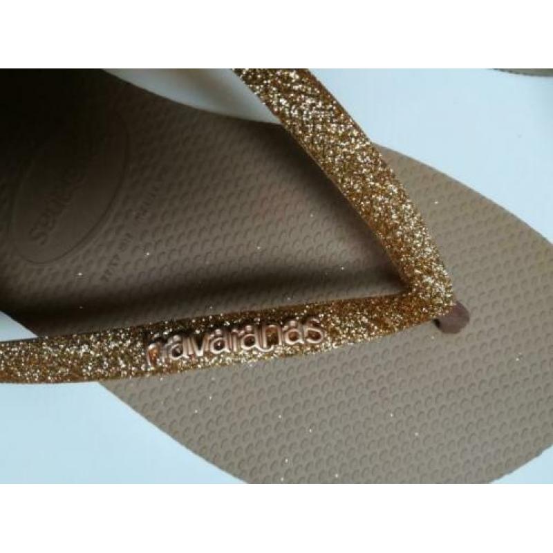 *Nieuw* Havaianas Slim Glitter Rose Gold maat 41/42
