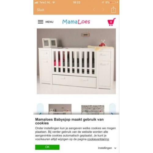 Holland ledikant 4 in 1 Inc commode kastjes en lade!!