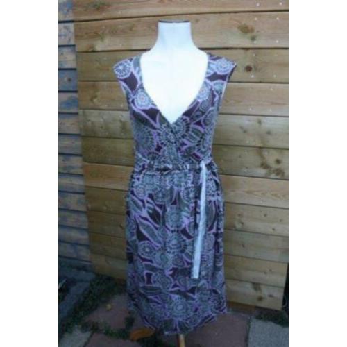 Overslagjurk bruin lila La Redoute mt 36-38