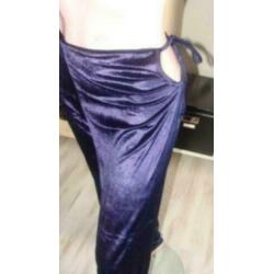 nieuwe blauwe badstof broek mt-L