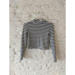 Cropped Striped Top | Bershka | M