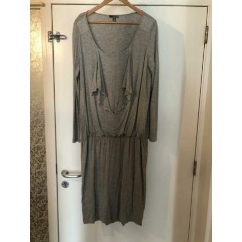 BANDOLERA grijs jurk kort lange mouw waterval hals xl / 46