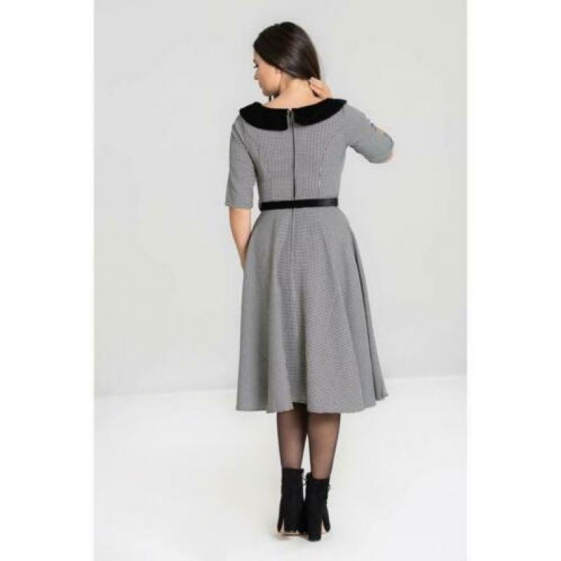 Hell Bunny Jackson Houndstooth pin up jurk maat S
