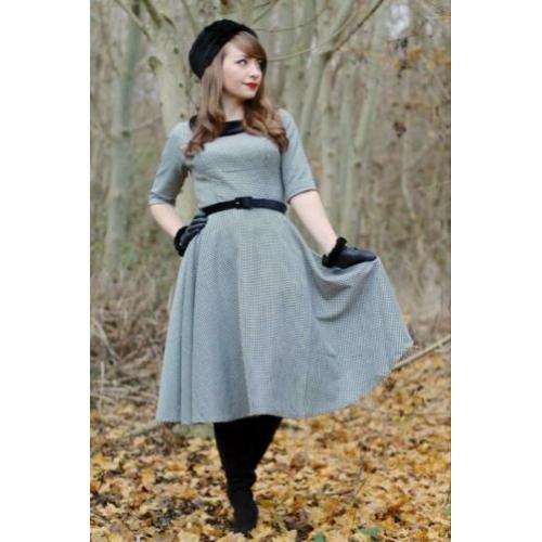 Hell Bunny Jackson Houndstooth pin up jurk maat S