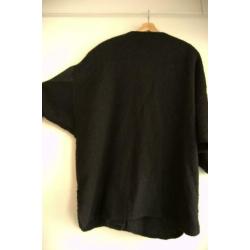 Zwart wollen jasje - grote maten kleding