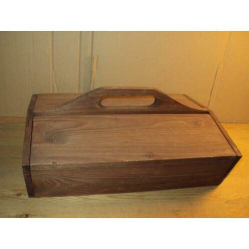 houten draagbaar kistje met 2 opbergvakken