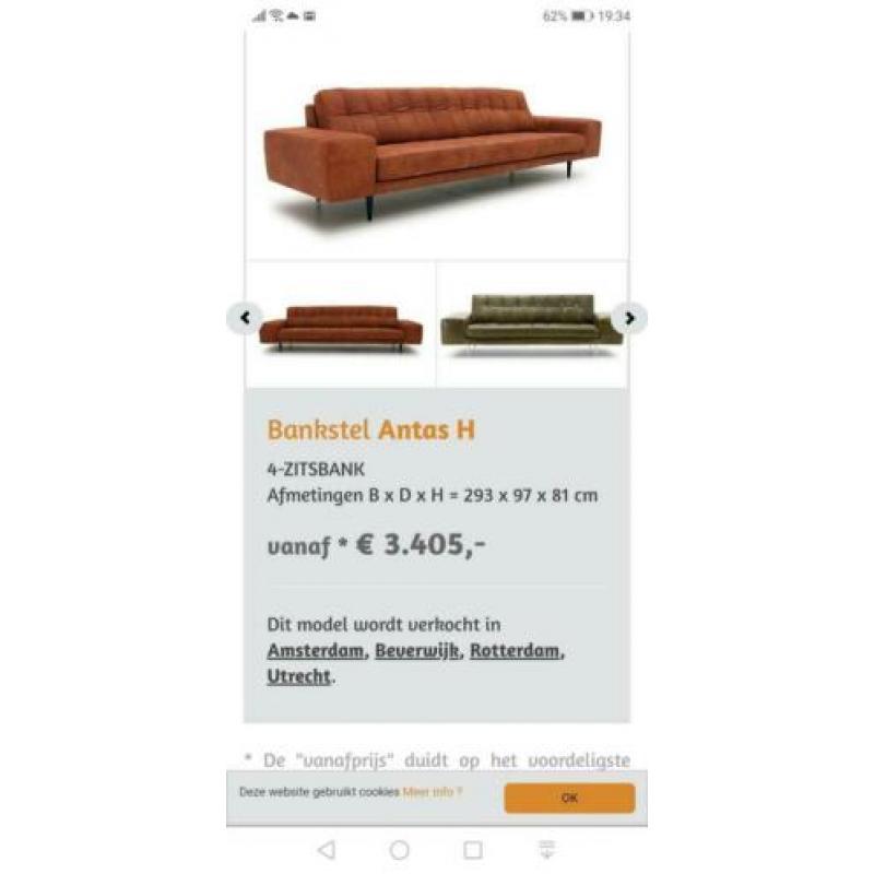 Prachtige Duitse design 4 zits bank