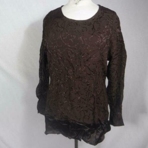 Bruin damesshirt.Glanzende stiksel.Mt 42/44.Merk Jennifer