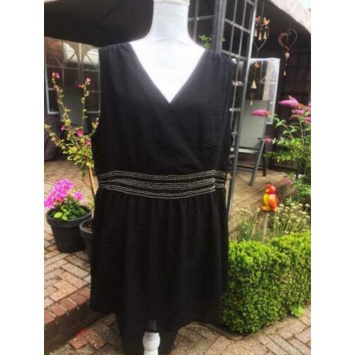 Dubbellaagse blouse met kralen en pailletten maat 52. NIEUW