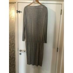 BANDOLERA grijs jurk kort lange mouw waterval hals xl / 46