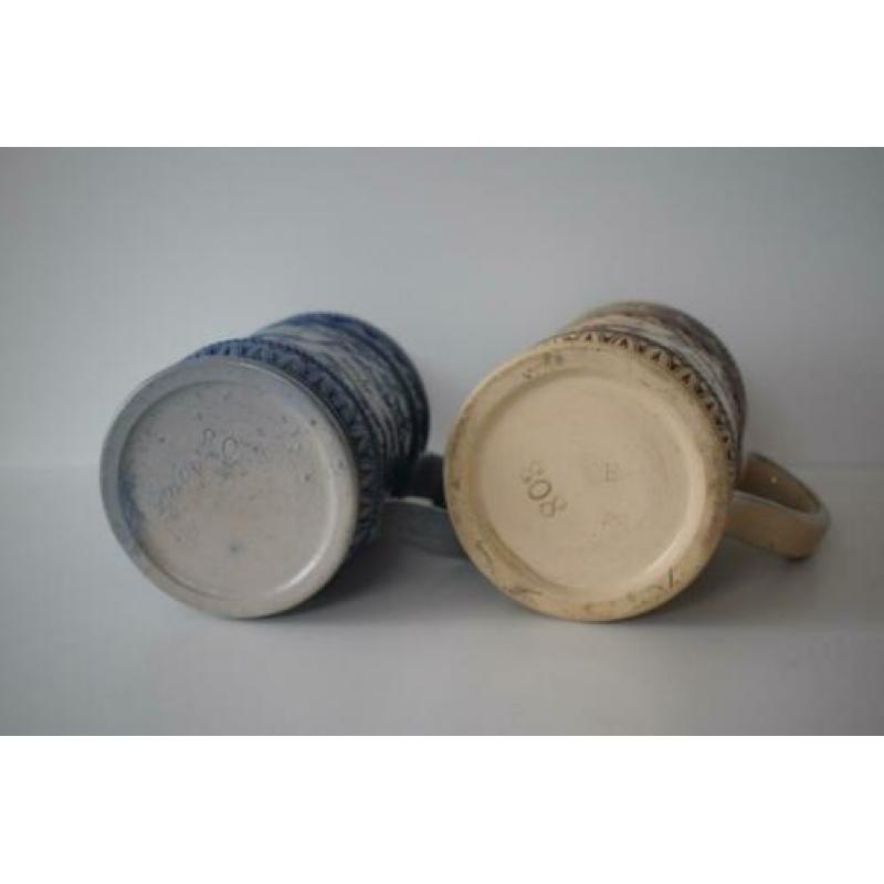 Twee antieke Duitse bierpullen