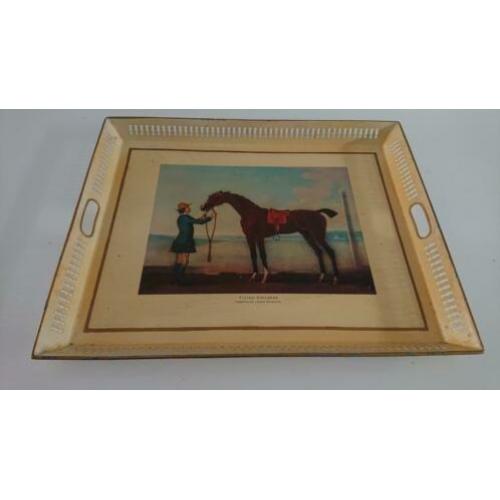 dienblad metaal met paard 49x40x3,5