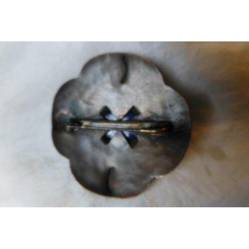 Amsterdamse School Broche blauwe Chalcedoon