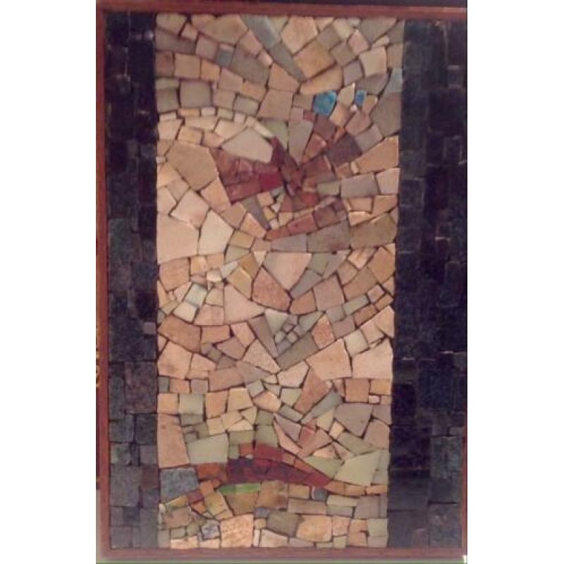 Mozaïek "opstijgende vogel" 17,5 x 25,5 x 2,7 cm