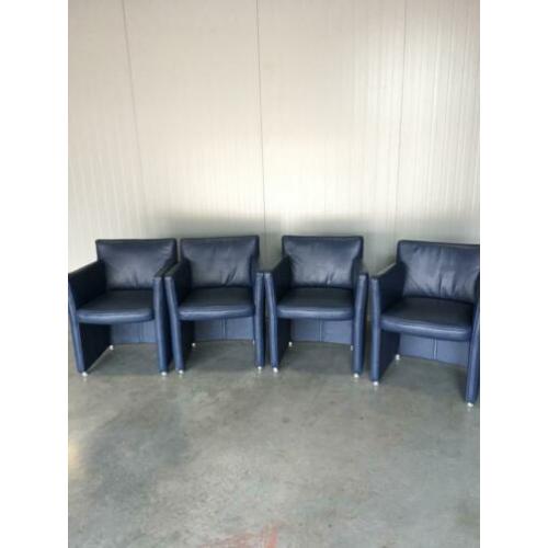 4 Zacht lederen eetkamer stoelen