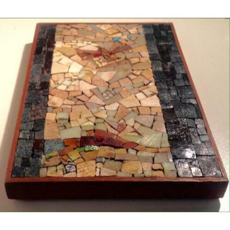 Mozaïek "opstijgende vogel" 17,5 x 25,5 x 2,7 cm