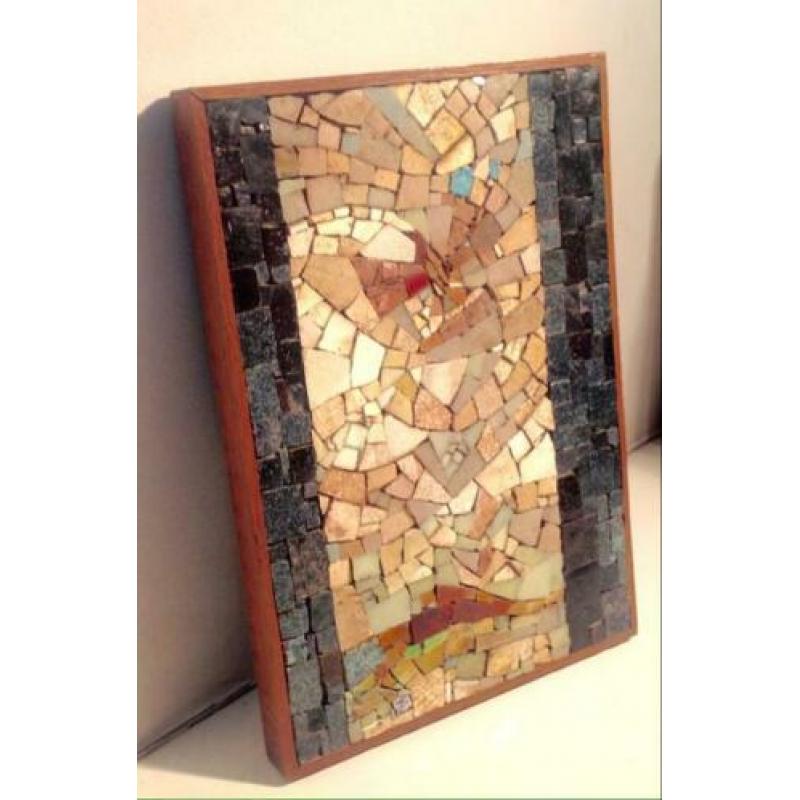 Mozaïek "opstijgende vogel" 17,5 x 25,5 x 2,7 cm