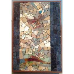 Mozaïek "opstijgende vogel" 17,5 x 25,5 x 2,7 cm