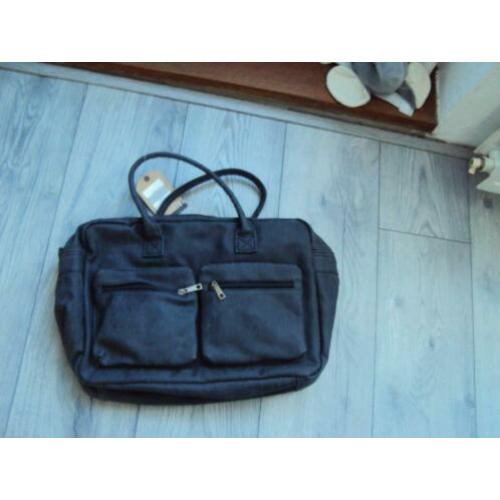 Nieuwe grijze imitatie-leren Tas met Schouderriem/ met label