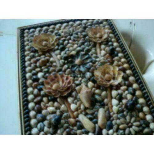 schelpen wanddecoratie bloemen vintage design jaren 70 retro