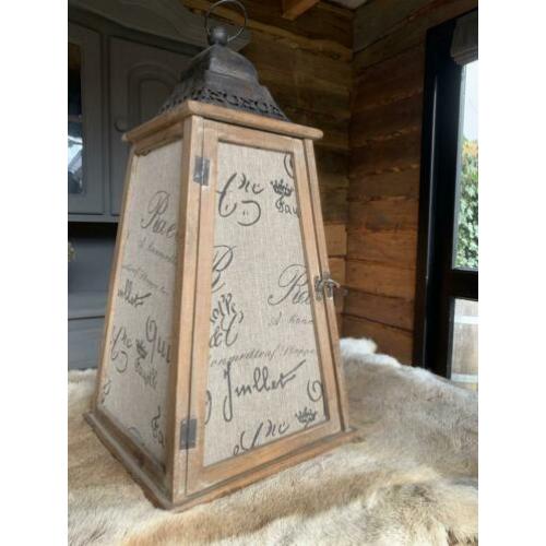 Landelijk groot windlicht kandelaar 34x66cm