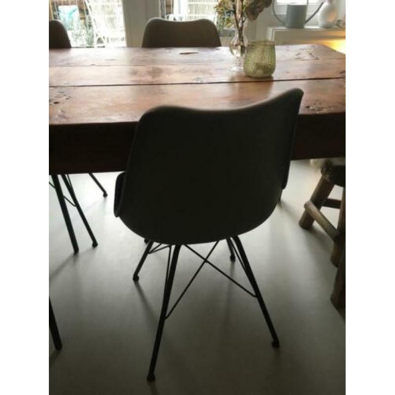 Te koop 3 eetkamerstoelen antraciet grijs