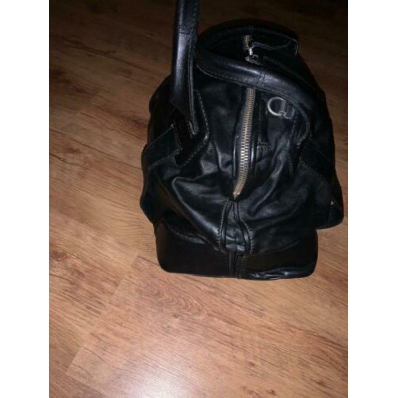 Stijlvolle Stoere Lederen Tas Unisex Zwart
