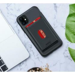Apple Iphone11 leder Telefoonhoesje zwart met pasje houder
