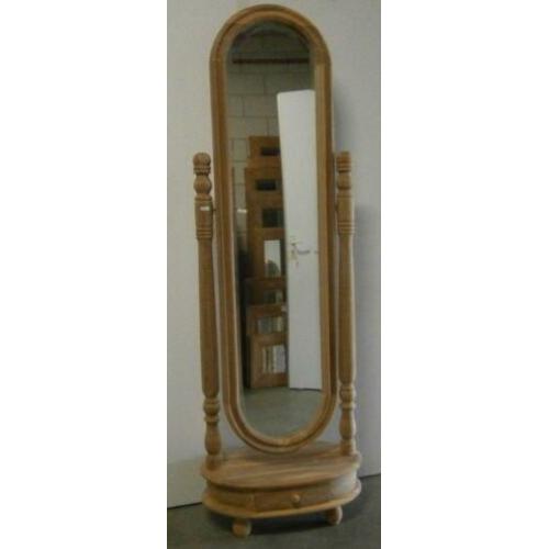 Passpiegel (facet) - massief teak - 180 x 55 cm - TTM Wonen